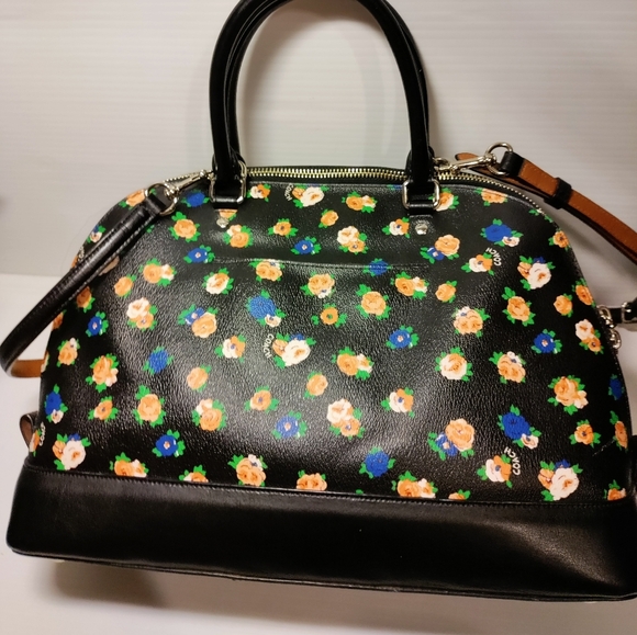 Coach Satchel Crossbody Purse Doomed Sierra Tea Rose Floral Print #F57924 - Picture 3 of 16